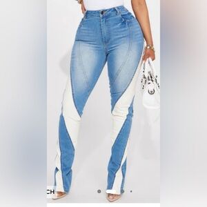 Stylish Blue and White Women's Jeans